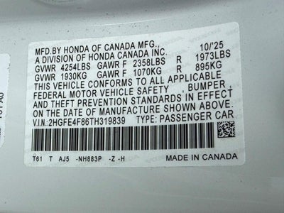 2026 Honda Civic Hybrid Sport
