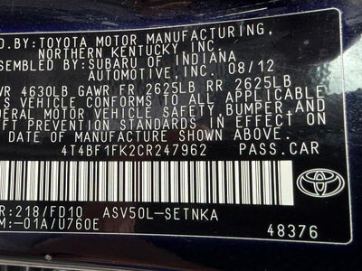 2012 Toyota Camry LE