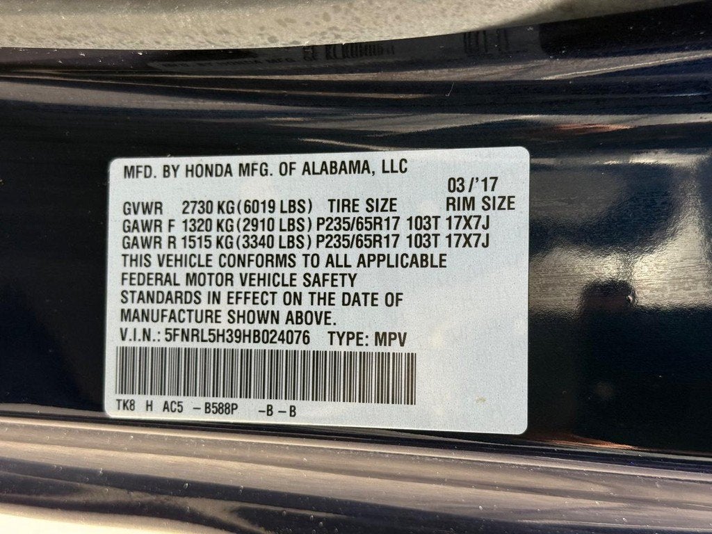 2017 Honda Odyssey SE