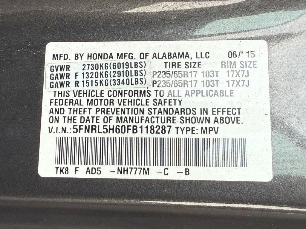 2015 Honda Odyssey EX-L