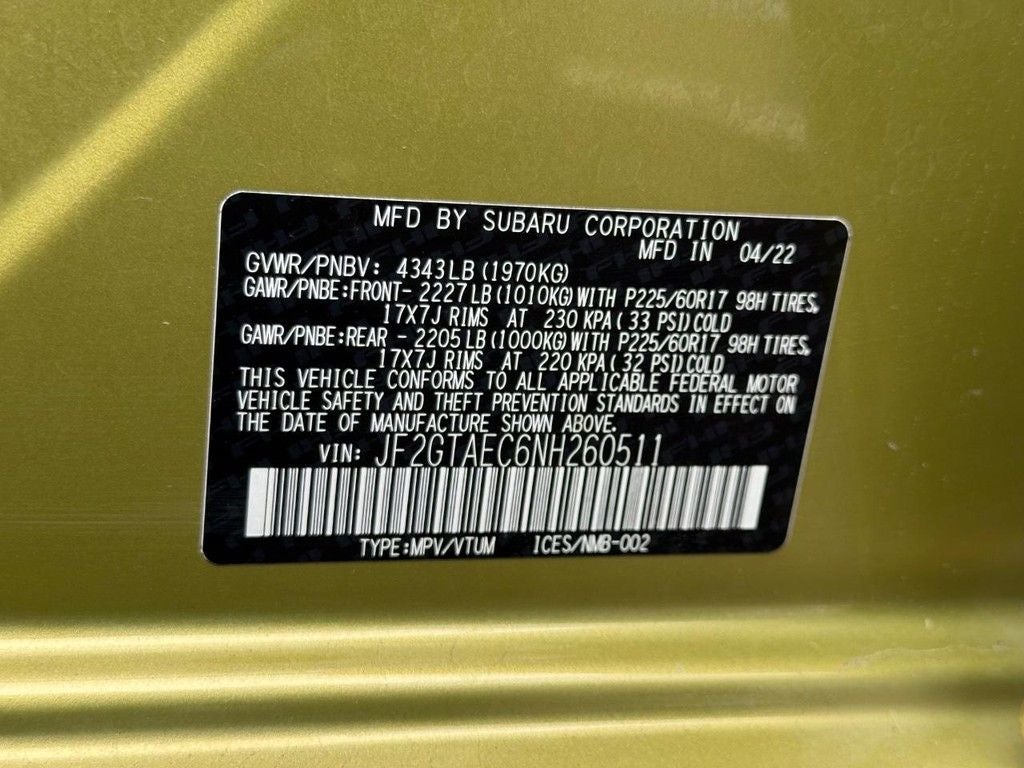 2022 Subaru Crosstrek Premium