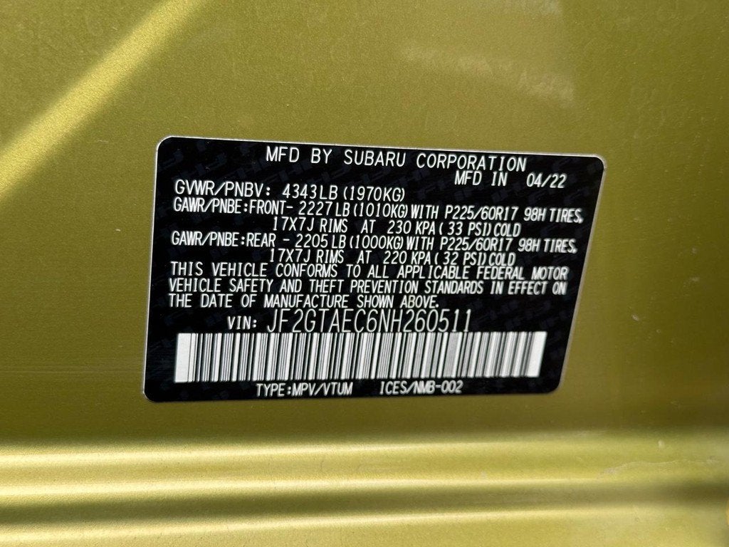 2022 Subaru Crosstrek Premium