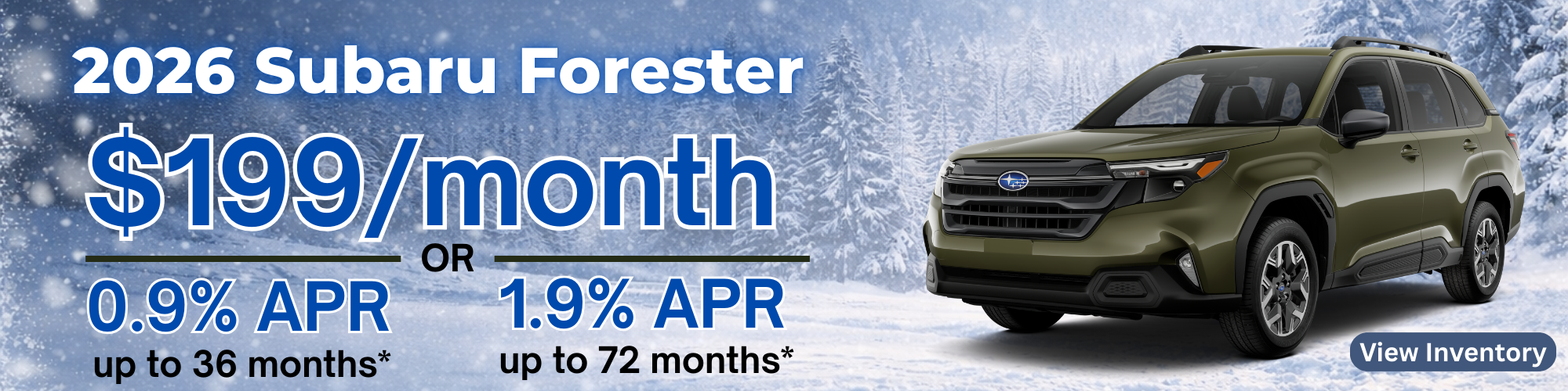 026 Subaru Forester lease for $199 per month or low APR fina