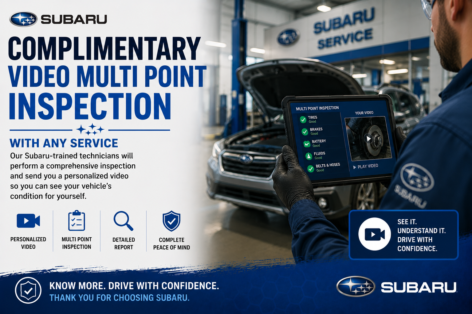 COMPLIMENTARY VIDEO MULTI POINT INSPECTION